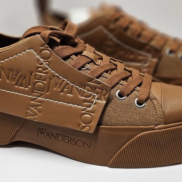 RARE JW Anderson Paneled Low-top Sneakers Leather Brown US Size 8 EU40 NEW - Picture 1 of 7